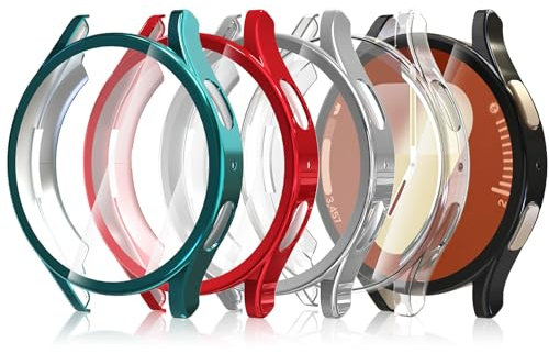 Hianjoo 5-PCS Screen Protectors Compatible for Samsung Galaxy Watch 7 44mm (2024) 【Not for 40mm】, TPU Plated Full Coverage Screen Bumper Cover Case