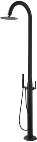 XJTNLB Doccia Piscina da Esterno Acciaio Inox Nero Doccia Esterna Giardino per Sauna Doccia per Acqua Calda e Fredda,D