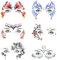 GEEHUA 6 Stück Halloween Gesichts Tatto Aufkleber, Wasserdichtes Temporäres Gesichts Augen Make up Abziehbare Lidschatten Aufkleber für Frauen Halloween Weihnachten Maskerade Rave Party Dekoration