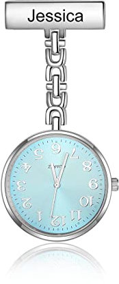 lorajewel Personalisierte Krankenschwester Uhren mit Namen Taschenuhren für Damen Mit Clip Geschenk zum Tag der Krankenschwestern Armbanduhr (C)