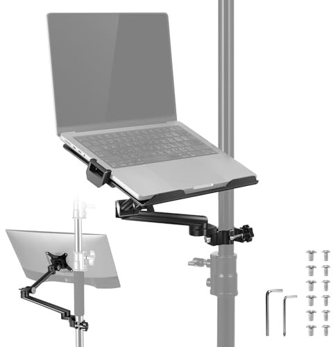 NEEWER Supporto per Laptop da Scrivania con Vassoio per Notebook Fino a 45cm, Supporto a Braccio per Monitor con Piastra VESA da 75mm e 100mm per Ufficio Domestico, Insegnamento Online, Max 8kg, DS013