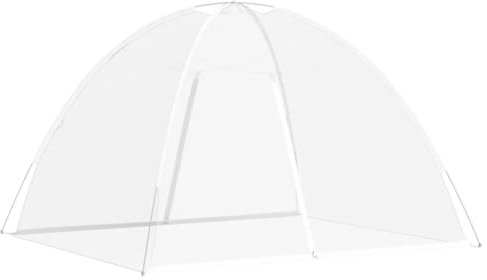 vidaXL Moskito-Netzzelt Mongolisch 220 Mesh Weiß 200x180x135 cm, Moskito Netz, faltbares Moskitonetz, Insektennetz, Bett-Moskitonetz
