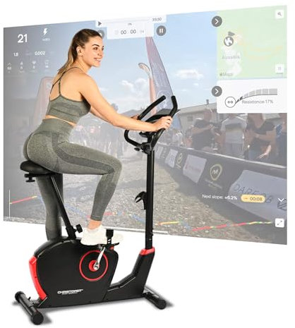 Christopeit Sport Ergometer ET 3.0 - Heimtrainer, 32 Widerstandsstufen, 7 kg Magnet-Bremssystem, Pulssensoren, LED, Schwarz