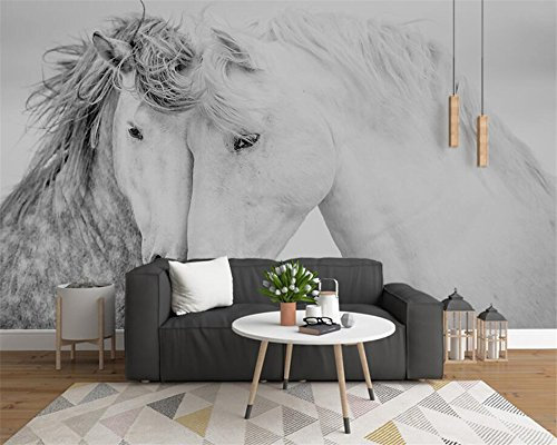 FYRHLH Papier Peint Panoramique 3D Animal Cheval 3D Papier Peint Murales 3D pour Salon Chambre Restaurant Enfant Murale Moderne Décoration Mural 150cm×105cm(LxH)