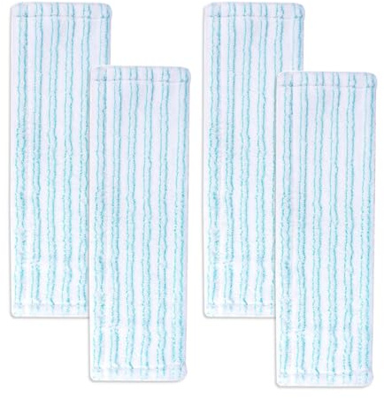 4 Stück Wischbezug Ersatzbezug für Leifhat Profi XL Micro Duo/Cotton Plus | 42cm Bodenwischer Ersatzbezug für alle Bodenarten 2-Faser-System Mikrofaser Putzlappen ideal für Fliesen und Laminat