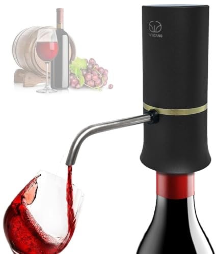 ZONSUSE Intelligenter Elektrischer Wein Dekanter,Ultraschall Elektrischer Weinbelüfter,Professioneller Weinbelüfter Ausgießer,mit LED Touchscreen,Weintemperaturmonitor,Geschenke für Weinkenner(C-2)