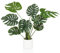 hjh OFFICE Kunstpflanze 90cm Monstera I Künstliche Deko Pflanze im weißen Topf, Tropischer Kunstbaum für Zuhause Büro, 8 Blätter