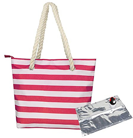 Guozyly Wein-Einkaufstasche, Weinhandtasche Weintasche mit Zapfhahn, Bier Picknicktasche mit Auslaufsicherem und Isoliertem Fach, Die 2 -in -1 -Tasche -Lunchbeutel