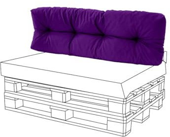 Gardenista Palettenkissen Sitzauflage und Rückenkissen Palettenauflage Wasserabweisend Palettenpolster Sitzkissen für Palettenmöbel (Lila, Langes Rückenkissen (120cm x 48cm x 7cm))