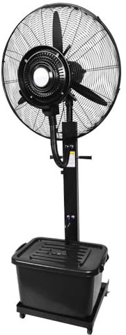 Ventilador nebulizador 240W diluvio Ø71 cm | Ventilador pie con Agua pulverizada depósito 42 litros pulverizador vaporizador