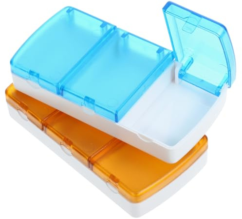 Beaupretty 2stücke Reise-pillen-organizer Box mit Fächern Kompakt und Tragbar für Medikamentenaufbewahrung für Koffer und Rucksack aus Robustem Abs-material