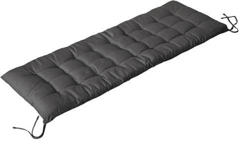 etérea Basic Sitzkissen 120x40 cm 2er Set mit Bändern Anthrazit | Bankauflage 120x40 · Mit Bändern · Fest gepolstert · Indoor & Outdoor · 55% Baumwolle, 45% Polyester · OEKO-TEX Made in Green