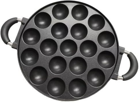 Mini Pancake Maker, Nonstick Pancake Pan with 19-Mold Design, Egg Frying Pan with Anti-Scalding Handle for Gas Stoves Electric Ceramic Induction