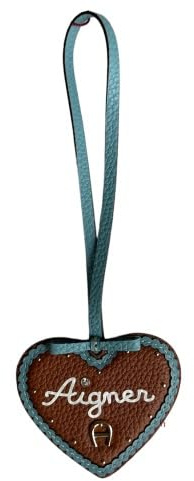 Aigner Taschenanhänger Lebkuchen-Herz, Braun-Aquamarin
