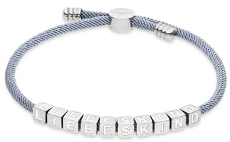 LIEBESKIND BERLIN Damen Schmuck - Stoffarmband mit Edelstahl Würfeln und Liebeskind Logo - in verschiedenen Farben
