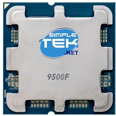 SIMPLETEK - CPU Processore 9500F - AM5 - Fino a 5.0 GHz - 6 Core/12 Thread - Versione Tray Senza Grafica Integrata - Senza Dissipatore