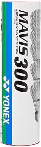 YONEX Mavis 300 Badminton Shuttlecocks (6 pieces), White, 79-Fast-Red