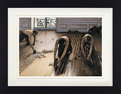 1art1 Gustave Caillebotte Poster Die Parkettschleifer, 1875 Gerahmtes Bild Mit Edlem Passepartout | Wand-Bilder | Im Bilderrahmen 40x30 cm