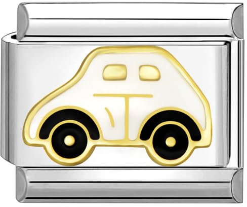 Quiges - 9mm Italian Style Charm Modul Edelstahl Auto für Italienische Armbänder