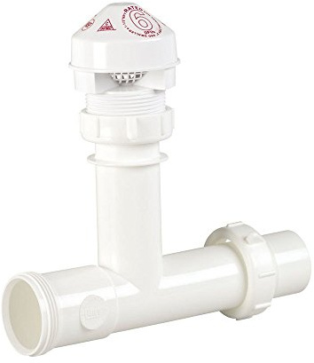 Oatey 39225 Air Admittance Valve with White Tubular Adapter Sure-Vent 1.5 in.20 Branch, 8 Stack DFU Capacity