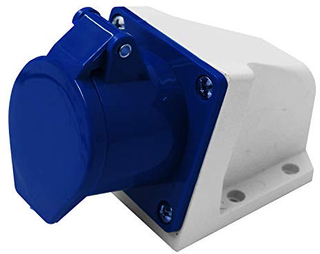 Electraline 80868, Toma mural inclinada 32A 2P+T, Azul