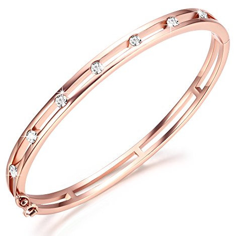 GEORGE · SMITH Rose Gold Bracelet for Women, Bracelet for Women, 5A Cubic Zirconia Jewelry, Mother's Day Birthday Gift for Mom, Wife, Girlfriend (With Box)