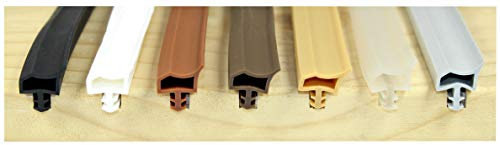 SN-TEC Zimmertürdichtung/Türdichtung/Türgummi SNTD 3002 für 4mm Nut mit Anschlag Nase (10 Meter) Farbauswahl: Schwarz/Weiß/Braun/Dunkelbraun/Beige/Transparent/Grau (Braun)