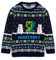 Minecraft Weihnachtspullover für Jungen | Kinder-Strickpullover mit Creeper- und Schneegolem-Charakteren in Blau | Selburose-Muster-Festtagspullover für Kinder mit Schneemännern