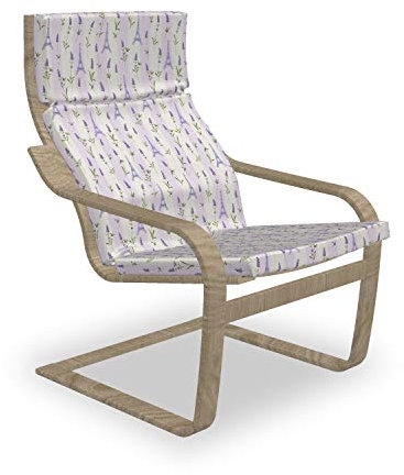 ABAKUHAUS Paris Poäng Sessel Polster, Lavendel Eiffel Pastell, Sitzkissen mit Stuhlkissen mit Hakenschlaufe und Reißverschluss, Hellgrün Lavendel