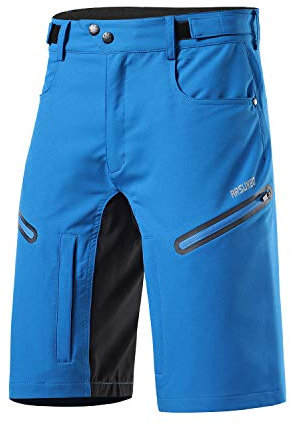 ARSUXEO Herren Fahrrad Kurze Hosen Lockere Passform Radhose mit Feuchtigkeitsableitendem Bund 2006 Hellblau M