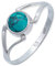 mantraroma Damen Ring Silber mit Stein Türkis Edelstein türkis schlicht modern (MRG-211-15-(52))