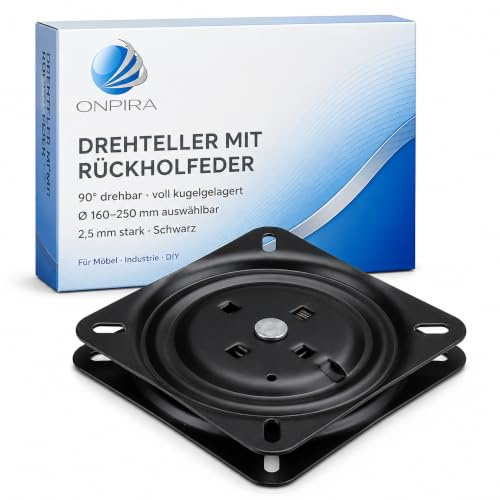 Drehteller mit RÜCKHOLFEDER in 4 Grössen von 160mm, 180mm, 200mm,250mm zum Auswählen (160x160mm)
