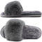 COFACE Womens House Slippers Ladies Slippers with Arch Support Winter Warm Open Toe Slip On Sliders Indoor for Plantar Fasciitis Size 5 grey