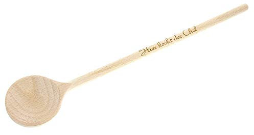 Personalisierbarer Kochlöffel aus Holz mit Gravur – Holz Kochlöffel mit Wunschtext individuell gestalten – Geschenkidee für Hobby Köche oder zum Muttertag (32 cm) – STEMPEL-FABRIK