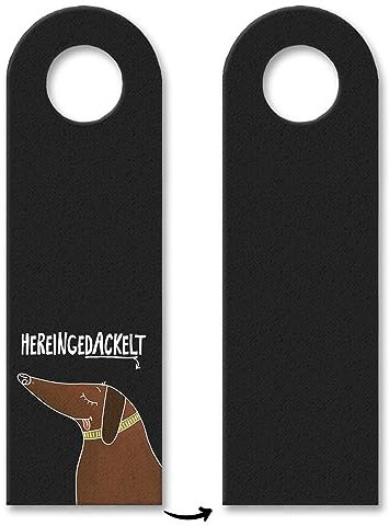 trendaffe - Hereingedackelt Türhänger mit Dackel Motiv Hund Haustüre Zimmertüre Gast Besuch
