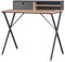 WOLTU Schreibtisch 90x50cm, Computertisch Bürotisch mit Ablage, Arbeitstisch PC Laptop Tisch, aus MDF und Stahl, Hell Eiche+Grau, TS122hei