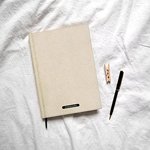 Matabooks, nachhaltige und vegane Notizbücher A5 aus Süßgraspapier, Jana, 138 Seiten, Natur, Handmade, Made in Germany (Easy)