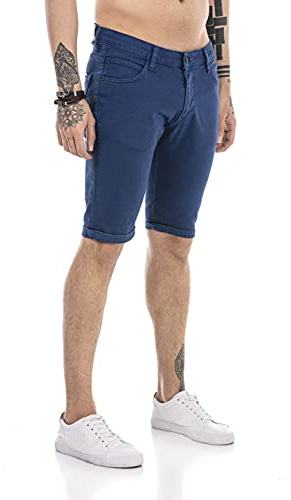 Redbridge Jeans-Shorts für Herren Kurze Hose Denim Freizeithose Chino Look Blau W33