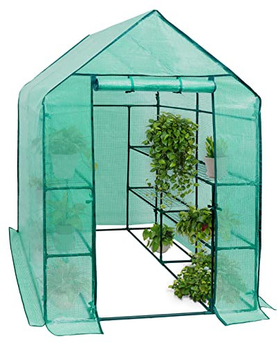 WOLTU Serra da Giardino con Telo in PE Vivaio per Piante Fiori da Balcone e Terrazzo Verde