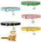 5Pcs Leather Cat Collars with Bells,Adjustable Durable Metal Buckle Kitten Collar, Pet Collars for Cats Small Dogs Pink Yellow Black Green Light Blue