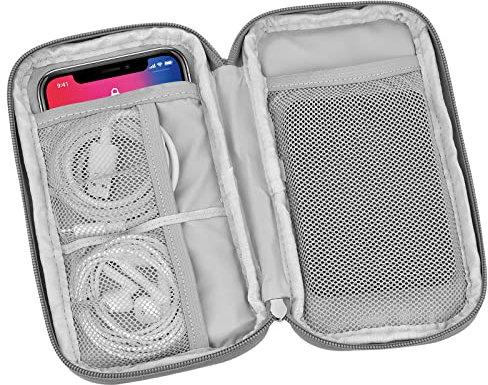Vesaneae Kabel Organizer Tasche Klein, 19 x 10 x 3cm Reisetasche für Kabel, Elektronische Tasche Reise, Kabel Tasche Tragbare, Elektronik Zubehör Organizer für Handy, Kabel, Powerbank, Ladeadapter USB