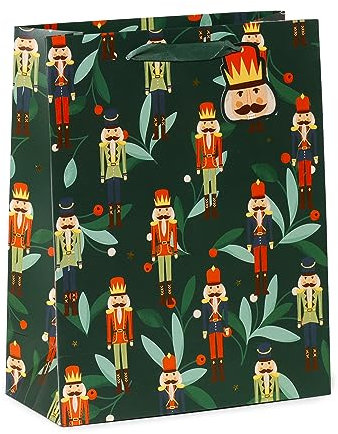 Puckator Christmas Nutcracker Gift Bag - Large - Birthday Gift Bag - Gift Bag For Presents - Present Bag For Females - Kids Birthday Presents - Present Bags For Gifts - Gift Box For Baby