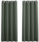 PONY DANCE Thermal Curtains Blackout Gardienen 2-Set H 175 x B 140 cm Verdunklungsvorhänge Ösen Schlafzimmer Vorhänge Kurz Blickdicht Thermovorhang Hitzeschutz, Graugrün