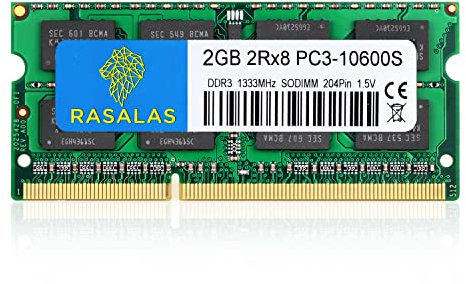 2 GB DDR3 1333 MHz Sodimm RAM, 2 GB 2RX8 PC3 10600S Speicher 204-PIN CL9 für Notebook Laptop…