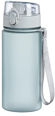Xavax Trinkflasche, 500 ml (Trinkflasche Sport auslaufsicher, Wasserflasche für kohlensäurehaltige Getränke, Sportflasche mit praktischem Henkel und Klickverschluss, als Fahrradflasche geeignet) blau