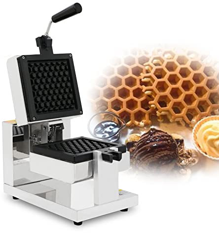 Macchina Commerciale Piastra per Waffle Belgi, Waffle in Acciaio Inossidabile, Macchina per Waffles con Rivestimento Antiaderente, Termostati Regolabili, Acciaio Inossidabile, 1300 W