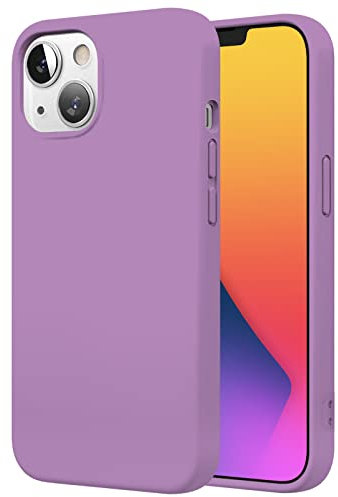 TBOC Cover Compatibile con iPhone 14 Plus [6.7] Custodia Rígida [Lilla] Silicone Liquido [Sensazione Morbida] Fodera Interna Microfibra [Protegge Fotocamera] Antiscivole Resistente