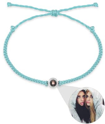 Bracelet Personnalisé Enfant Je T'aime Réglable En 100 Langues Avec Image à L'intérieur Charm Bracelet De Projection De Photo Personnalisé (blue,1pcs)