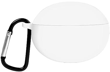 YBROY Funda para JBL Wave 300 TWS, Carcasa Silicona TPU Ultra Delgado, Portátil, con Mosquetón, Fundas Case para JBL Wave 300 TWS.(Blanco)