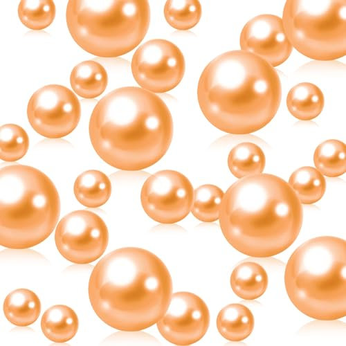 Luerbi Lot de 200 perles de remplissage de vase or rose pour centres de table, 10/14/20 mm sans trou, fausses perles pour mariage, anniversaire, fête à thème, centres de table
